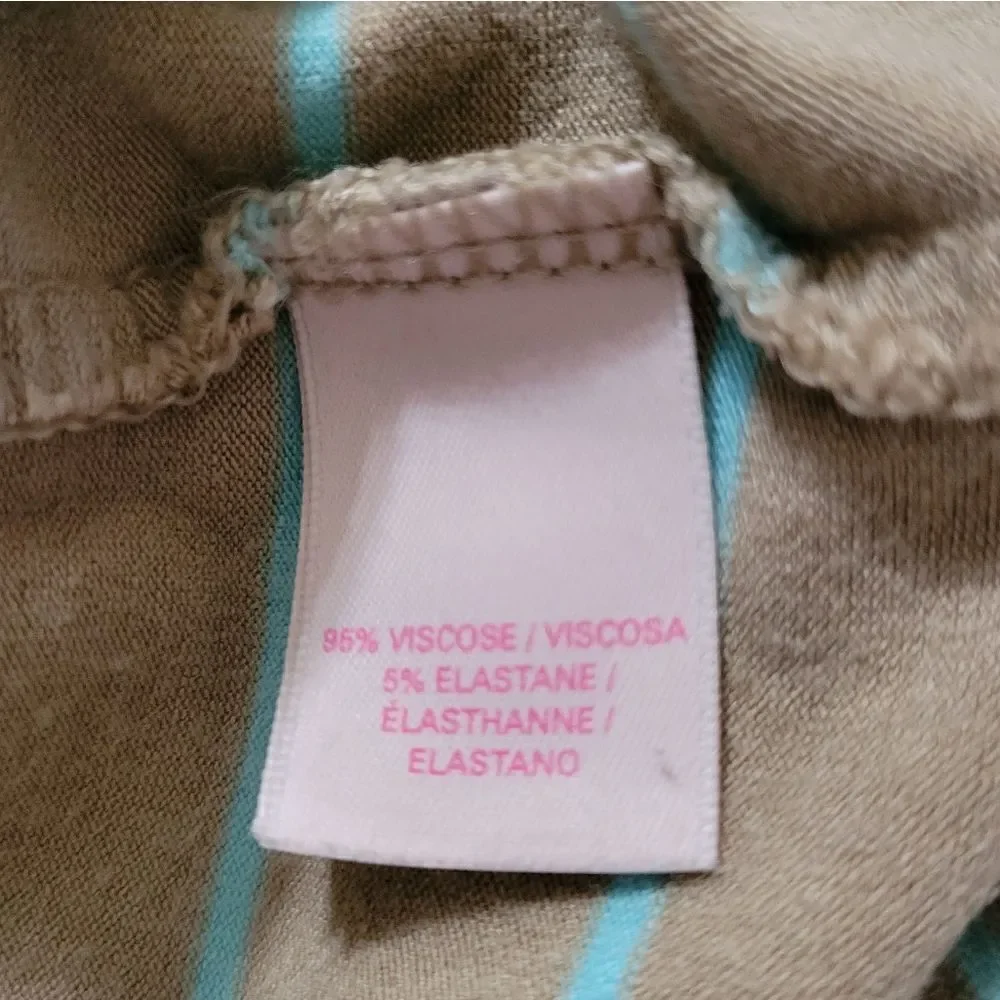 Victoria's Secret Ruched Side Tan & Teal Stripe Maxi Tank Dress - Picture 11 of 15